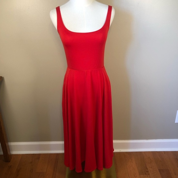 Quince Vibrant Red Fit & Flare Dress Size S - Picture 1 of 9